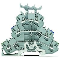 Gnybtas 2.5mm2 3 lygių 6 laidams pilkas su žymeklio laikikliu - WAGO