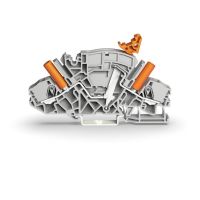 Gnybtas 2.5mm2 atjungimo 4mm testavimo vieta pilkas ant bėgelio - WAGO