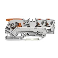 Gnybtas 6mm2 3 laidams atlenkiamas pilkas ant bėgelio - WAGO