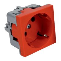 Lizdas modulinis SCHUKO 45x45mm su apsauginais kontaktais raudonas Quadro - KOPOS KOLIN