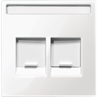 Dangtelis dvigubam moduliniam lizdui su užuolaidėle ir markiravimo vieta baltas RAL9010 System M - SCHNEIDER ELECTRIC