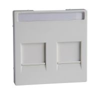 Dangtelis dvigubam moduliniam lizdui su užuolaidėle ir markiravimo vieta baltas RAL9016 System M - SCHNEIDER ELECTRIC