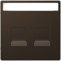 Dangtelis dvigubam moduliniam lizdui su užuolaidėle ir markiravimo vieta Mocca spalvos System Design - SCHNEIDER ELECTRIC