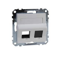Dangtelis dvigubam RJ45 lizdui su markiravimo vieta baltas RAL9016 System M - SCHNEIDER ELECTRIC