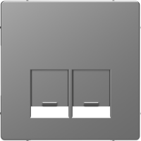 Dangtelis dvigubam RJ45 lizdui su užuolaidėle nerūdijančio plieno spalvos System Design - SCHNEIDER ELECTRIC