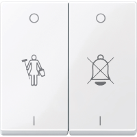 Klavišas dvigubam jungikliui antibakterinis su simboliais baltas RAL9016 viešbučiams System M - SCHNEIDER ELECTRIC