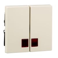 Klavišas dvigubam jungikliui su raudonu pašvietimu baltas RAL1013 System M - SCHNEIDER ELECTRIC