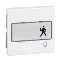 Klavišas viengubam jungikliui antibakterinis su markitavimo vieta ir simboliu "Varpas" baltas RAL9016 System M - CHNEIDER ELECTRIC