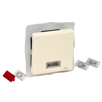 Klavišas viengubam jungikliui IP44 su langeliu ir keičiamais simboliais baltas RAL1013 System M - SCHNEIDER ELECTRIC