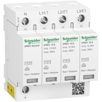 Apsauga viršįtampių 3P+N B+C 12.5kA 1+2 tipo IPRD1 12.5 Acti9 - SCHNEIDER ELECTRIC
