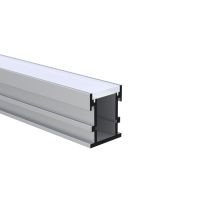 Profilis LED juostai į grindis aliumininis 21x26.1 L-3m sidabrinės spalvos su dangčiu galiniais dangteliais ir tvirtinimo laikikliais F2126 SILVER 3m - NORTHCLIFFE