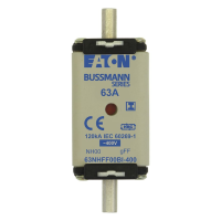 Bussmann series low voltage NH Fuse EATON 63Amp 400V AC GFF 00 NH FUSE - EATON (pavadinimas tikslinamas)