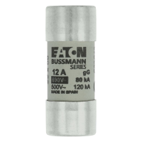 Bussmann series low voltage cylindrical fuse CYLINDRICAL FUSE 22 x 58 12A GG 690V AC - EATON (pavadinimas tikslinamas)