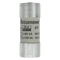 Bussmann series low voltage cylindrical fuse CYL FUSE >STR >22 x 58 25A GG 690V AC - EATON (pavadinimas tikslinamas)