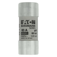Bussmann series low voltage cylindrical fuse CYLINDRICAL FUSE 22 x 58 63A GG 690V AC - EATON (pavadinimas tikslinamas)
