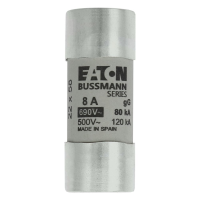 Bussmann series low voltage cylindrical fuse CYLINDRICAL FUSE 22 x 58 8A GG 690V AC - EATON (pavadinimas tikslinamas)