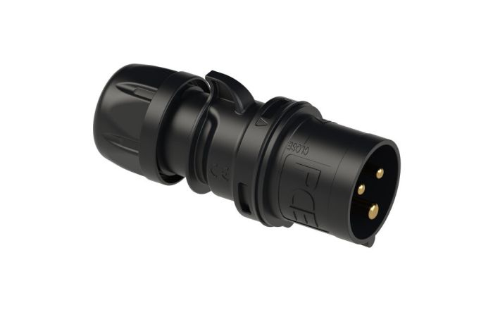 Kištukas CEE a/k 3P 32A 230V 6h IP44 juodas SHARK - PCE