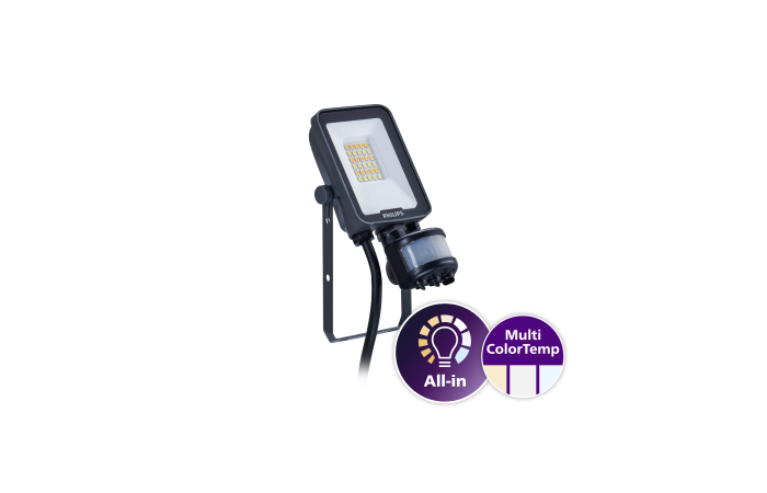 Prožektorius LED 10W IP65 3000/4000/6500K 1100/1200lm su judesio jutikliu BVP167 LED12/830_40_65PSU 10W SWB MDU LEDINAIRE - PHILIPS