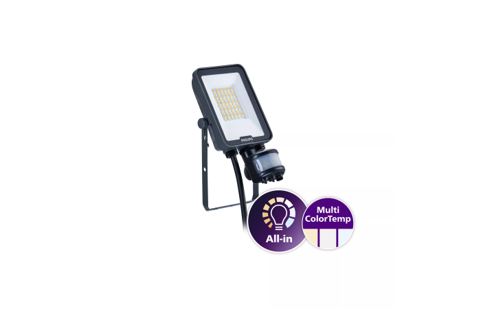 Prožektorius LED 20W IP65 3000/4000/6500K 2200/2400lm su judesio jutikliu BVP167 LED24/830_40_65PSU 20W SWB MDU LEDINAIRE - PHILIPS