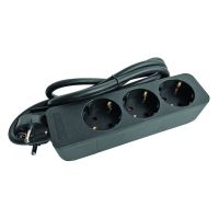 Ilgiklis 1.4m 3 lizdų H05VV-F 3x1.5mm2 IP20 juodas PTSD 3s - PROTEC