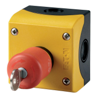 Postas valdymo avarinis STOP su raktu 1no+1nc M22-PVS/KC11/IY - EATON