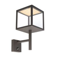 Šviestuvas v/t LED 9W IP54 3000K 440lm 180x256mm H-370mm su judesio jutikliu ir šviesos davikliu tamsiai pilkos spalvos BRA LACERTAE - DEKO LIGHT