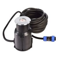 Šviestuvas į/v LED 3W 24V IP68 3000K 105lm D-69mm H-73mm nerūdijančio plieno sidabrinės spalvos su laidu 10m SNAPPER II WW - DEKO LIGHT
