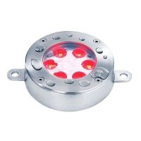 Šviestuvas į/v LED 15W 24V IP68 400lm RGB D-115mm H-33mm nerūdijančio plieno sidabrinės spalvos su laidu 10m SHARK I RGB - DEKO LIGHT