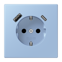 Lizdas p/t SCHUKO su USB A ir USB C 3A outremer moyen 16A 250V LE CORBUSIER - JUNG