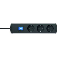 Ilgiklis 3m 3 lizdų SCHUKO juodas H05VV-F 3x1.5 PTSD90 3Ss3 - PROTEC