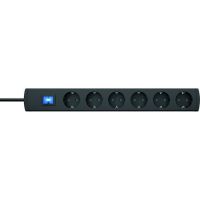 Ilgiklis 3m 6 lizdų SCHUKO juodas H05VV-F 3x1.5 PTSD90 6Ss3 - PROTEC
