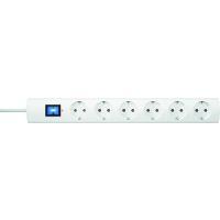 Ilgiklis 1.4m 6 lizdų SCHUKO su apsauga nuo viršįtampio baltas H05VV-F 3x1.5 PTSD90 6SUw1 - PROTEC