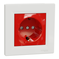 Lizdas p/t SCHUKO su apsauga nuo vaikų baltos/raudonos spalvos 16A 250V Asfora - SCHNEIDER ELECTRIC