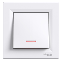 Perjungiklis p/t viengubas su pašvietimu baltos spalvos 10A 250V Asfora - SCHNEIDER ELECTRIC