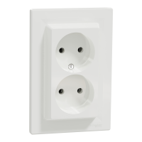 Lizdas p/t dvigubas be įžeminimo baltos spalvos 16A 250V Asfora - SCHNEIDER ELECTRIC