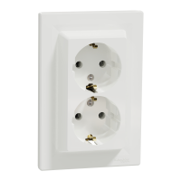 Lizdas p/t SCHUKO dvigubas baltos spalvos 16A 250V Asfora - SCHNEIDER ELECTRIC