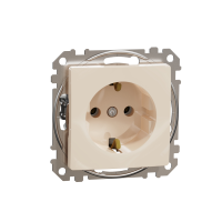 Lizdas p/t SCHUKO be rėmelio užspaudžiami kontaktai dramblio kaulo spalvos 16A 250V SEDNA DESIGN - SCHNEIDER ELECTRIC