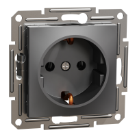 Lizdas p/t SCHUKO be rėmelio antracito spalvos 16A 250V Asfora - SCHNEIDER ELECTRIC