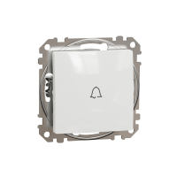 Mygtukas p/t viengubas be rėmelio užspaudžiami kontaktai baltos spalvos "Varpas" 10A 250V SEDNA DESIGN - SCHNEIDER ELECTRIC