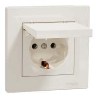 Lizdas p/t SCHUKO su dangteliu dramblio kaulo spalvos 16A 250V Asfora - SCHNEIDER ELECTRIC
