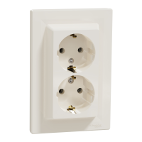 Lizdas p/t SCHUKO dvigubas dramblio kaulo spalvos 16A 250V Asfora - SCHNEIDER ELECTRIC