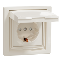 Lizdas p/t SCHUKO su dangteliu IP44 su apsauga nuo vaikų dramblio kaulo spalvos 16A 250V Asfora - SCHNEIDER ELECTRIC