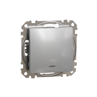 Jungiklis p/t viengubas su pašvietimu be rėmelio aliuminio spalvos 10A 250V SEDNA DESIGN - SCHNEIDER ELECTRIC