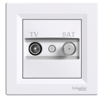 Lizdas p/t TV/SAT galinis užspaudžiami kontaktai baltos spalvos 1dB Asfora - SCHNEIDER ELECTRIC