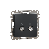 Lizdas p/t TV/R tarpinis be rėmelio varžtiniai kontaktai antracito spalvos 10dB SEDNA DESIGN - SCHNEIDER ELECTRIC