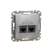 Lizdas kompiuterinis p/t dvigubas RJ45 Kat.6A UTP be rėmelio aliuminio spalvos SEDNA DESIGN - SCHNEIDER ELECTRIC