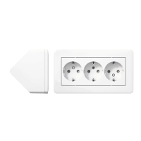 Lizdas p/t SCHUKO trigubas su apsauga nuo vaikų varžtiniai kontaktai baltos spalvos 16A 250V AC Exxact - SCHNEIDER ELECTRIC
