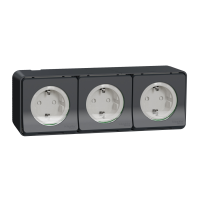 Lizdas v/t SCHUKO trigubas su dangteliu IP55 su apsauga nuo vaikų pilkos spalvos 16A 250V Mureva Styl - SCHNEIDER ELECTRIC