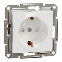 Lizdas p/t SCHUKO be rėmelio su apsauga nuo vaikų baltos spalvos 16A 250V Asfora - SCHNEIDER ELECTRIC