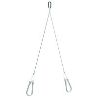 Trosas loveliui iki 200mm 50kg su karabinais plieninis cinkuotas PSARKA200x50 - PROTEC